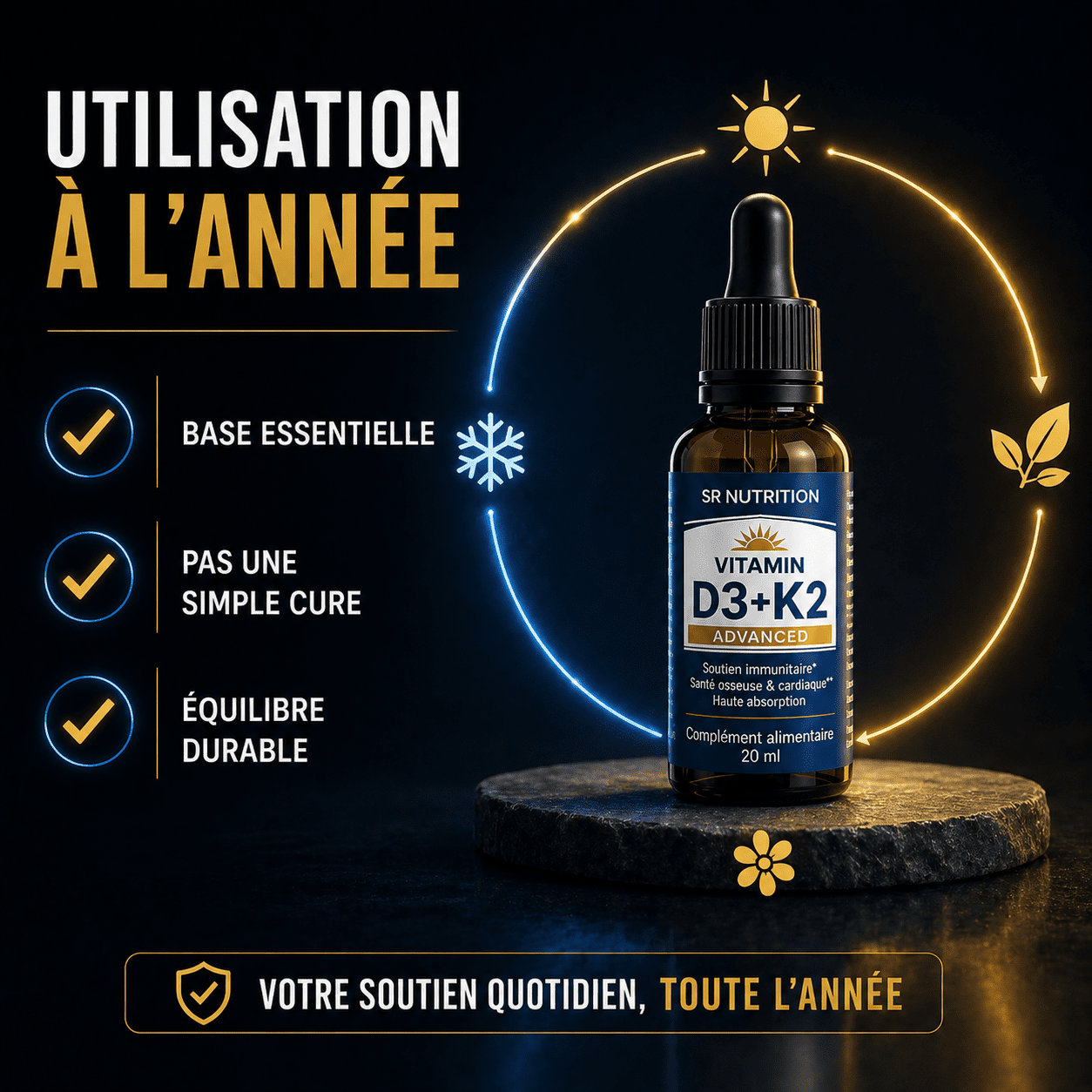 vitamine d3 k2 utilisation long terme toute l année complément immunité santé durable