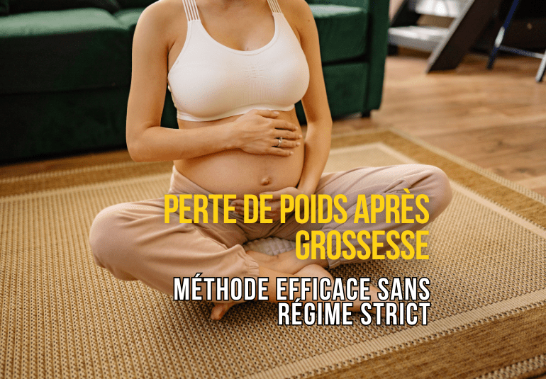 Femme retrouvant la forme après grossesse grâce à une méthode sans régime strict, accompagnée par Steph Ramos Coach