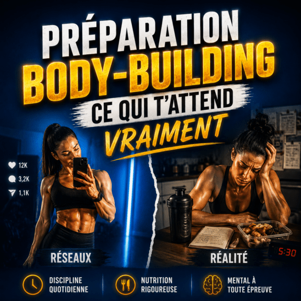 préparation compétition bodybuilding réseaux vs réalité différence avant après