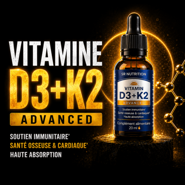 Vitamin D3K2 Advanced SR Nutrition pour soutenir l’immunité l’énergie et réduire les risques liés à une carence en vitamine D