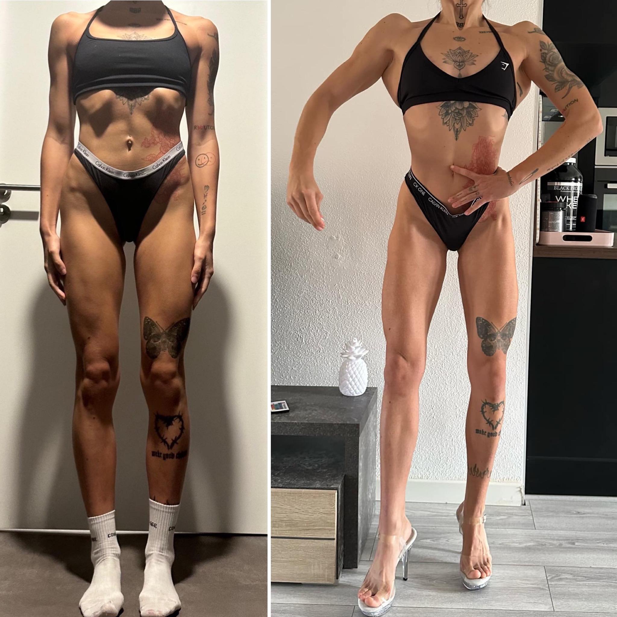 Prépa compétition bikini - TCA - départ 56 kg en cours 60,1 kg suivi 5 mois