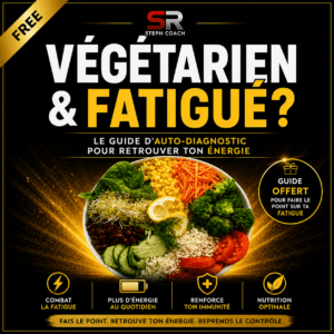 Couverture du guide fatigue chez les végétariens – Steph Ramos Coach sportif en ligne La Rochelle et international