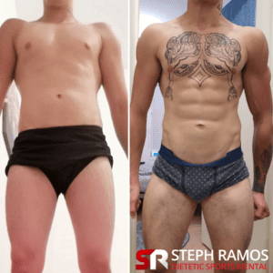 Prise de muscle et transformation physique avant-après grâce au coaching de Steph Ramos Coach La Rochelle