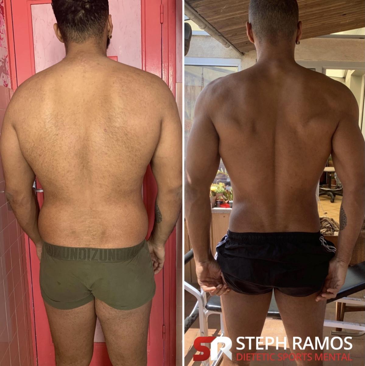 Transformation avant-après perte de poids grâce à un coaching personnalisé de Steph Ramos Coach