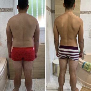 Changement physique radical avant-après grâce à un coaching
